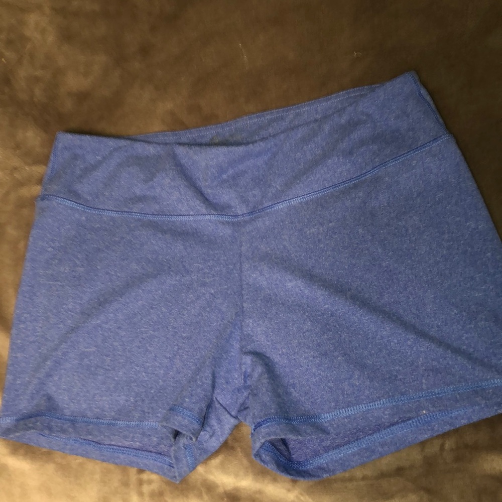 Blue spandex biker shorts